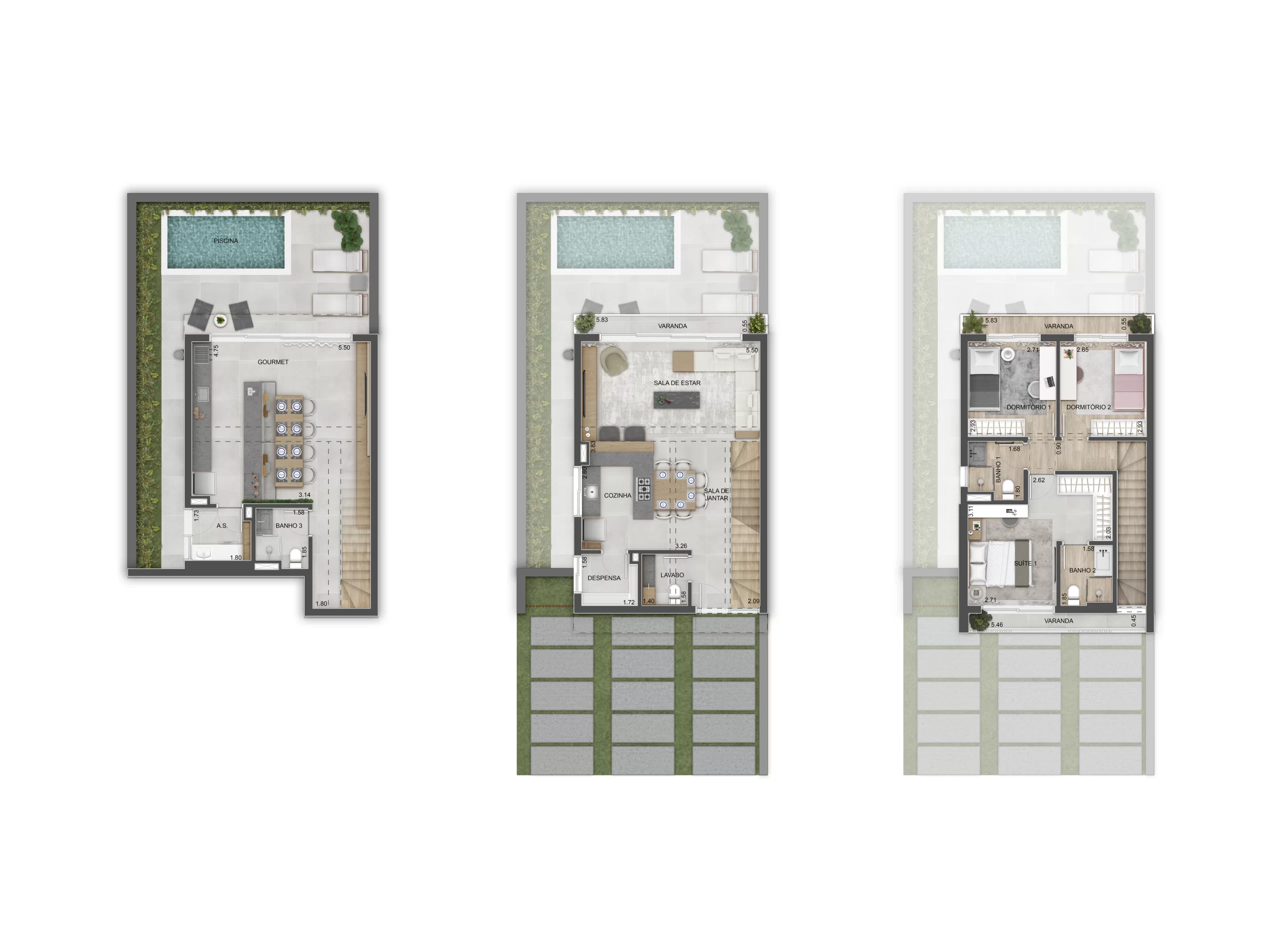 00 – CASA TRIPLEX DECORADA COMPLETA R1