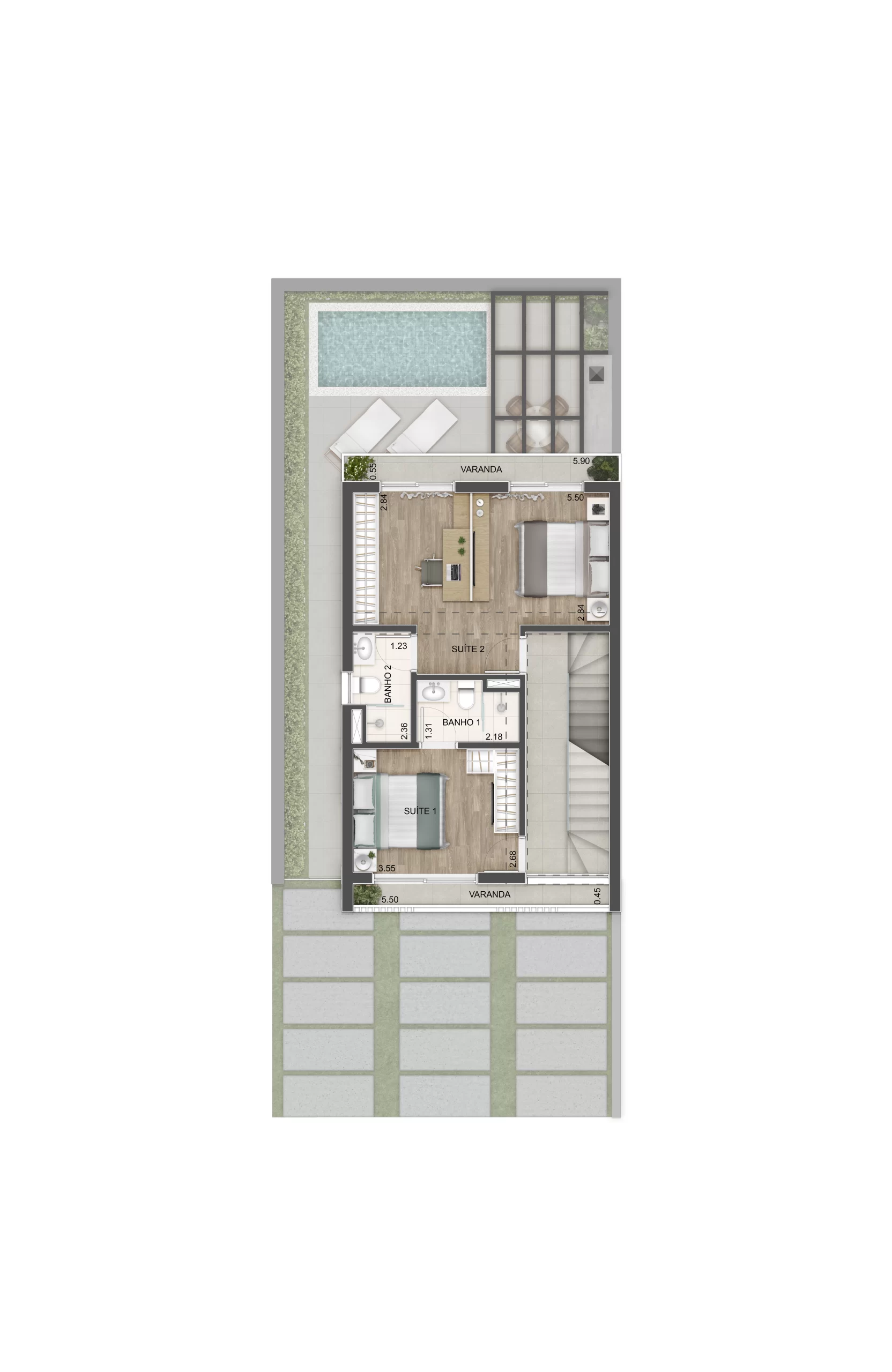 40-1 PAVIMENTO TRIPLEX GARDEN OPÇÃO R1