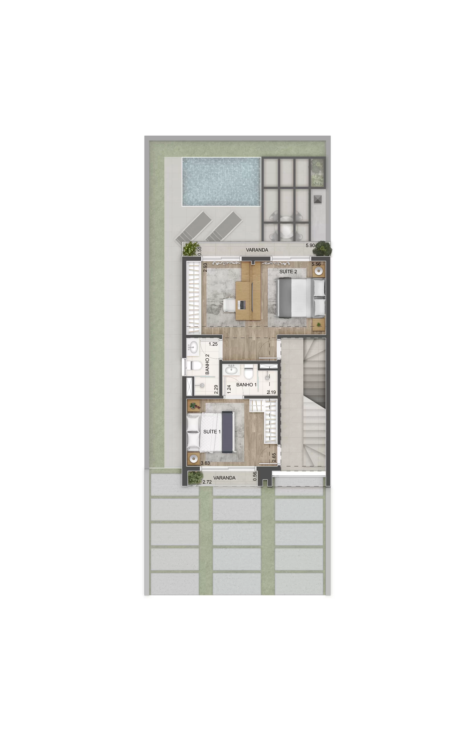 KM20 – TRIPLEX – OPCAO 2 SUITES ALTA