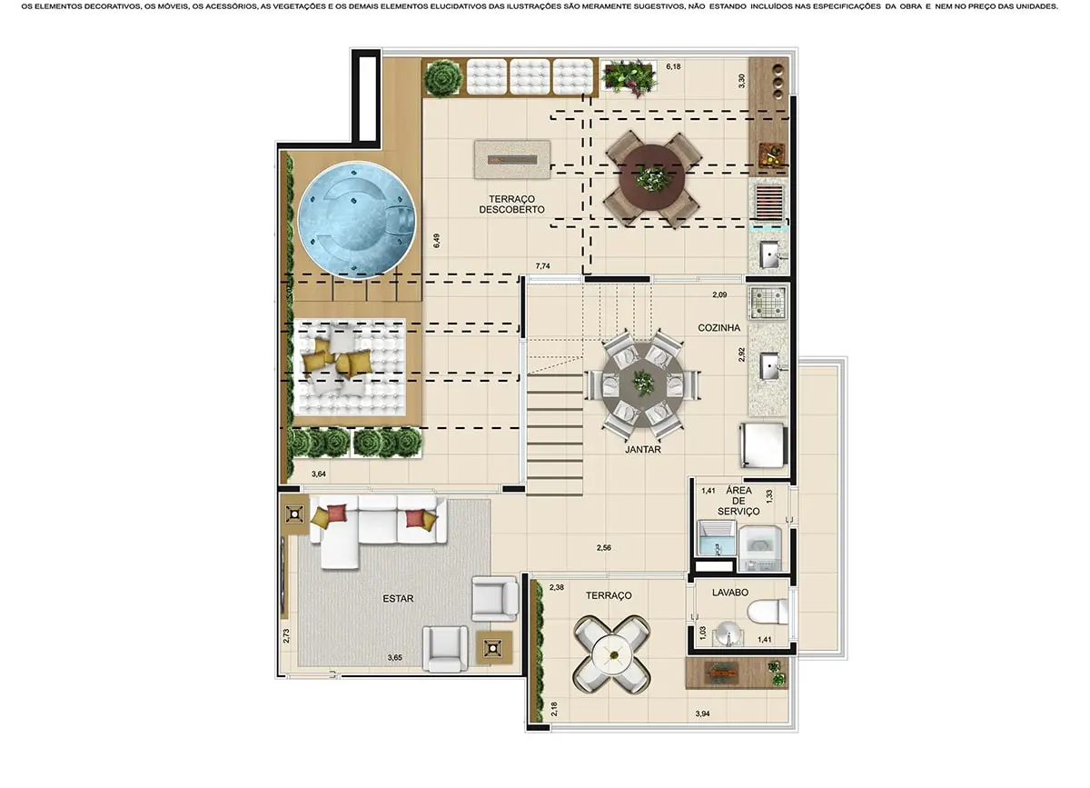 Cobertura final 3 piso inferior 123m²