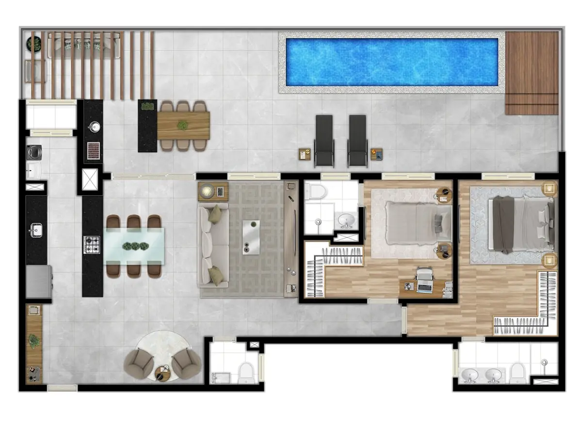 Planta AP tipo B Garden ampliada