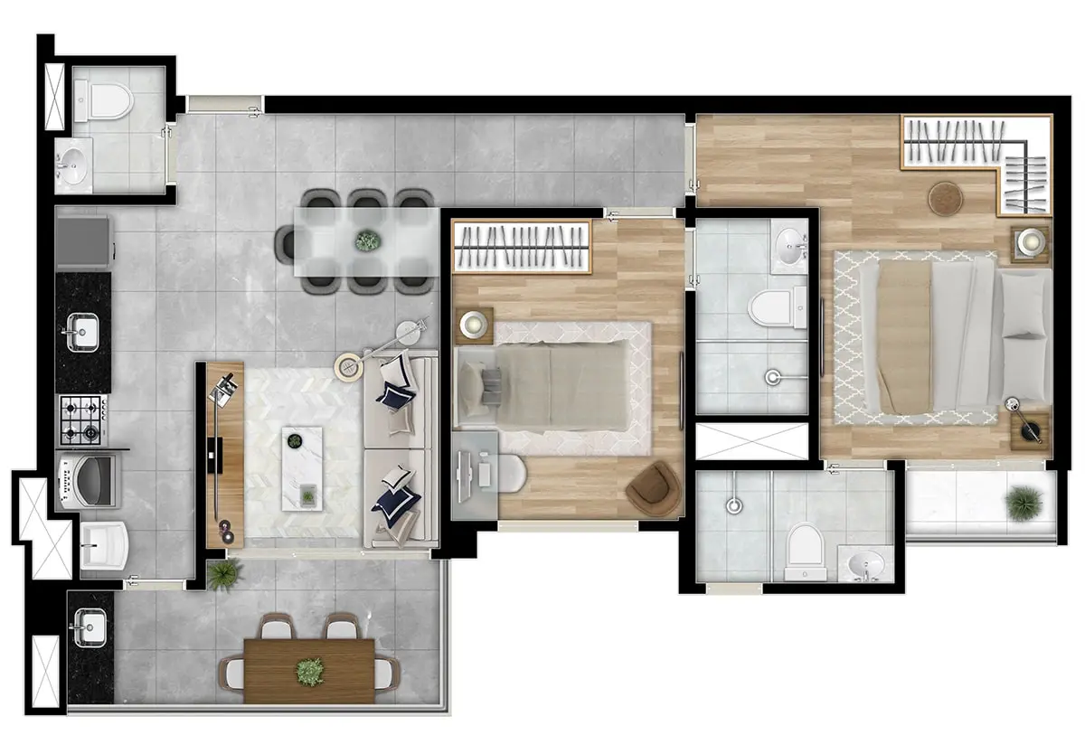 Planta Premium 60m² R01