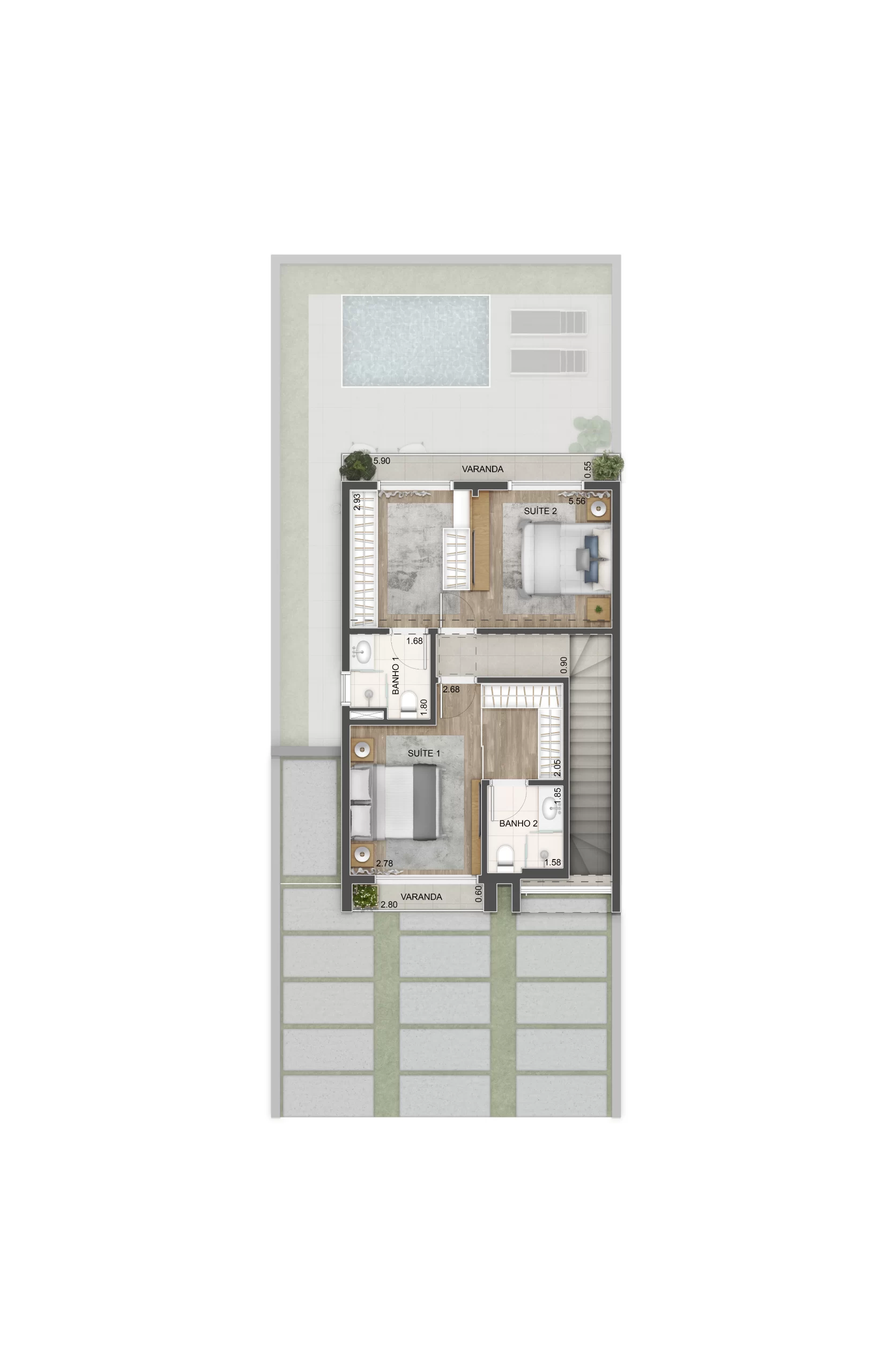 Andar Superior Triplex Padrão (Opção 2)