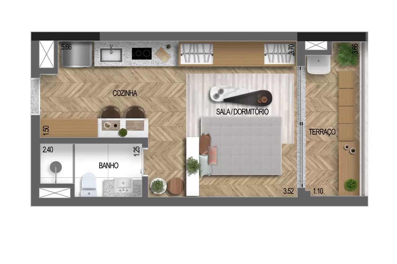 Apto 37 m² Studio Easy Resize.com