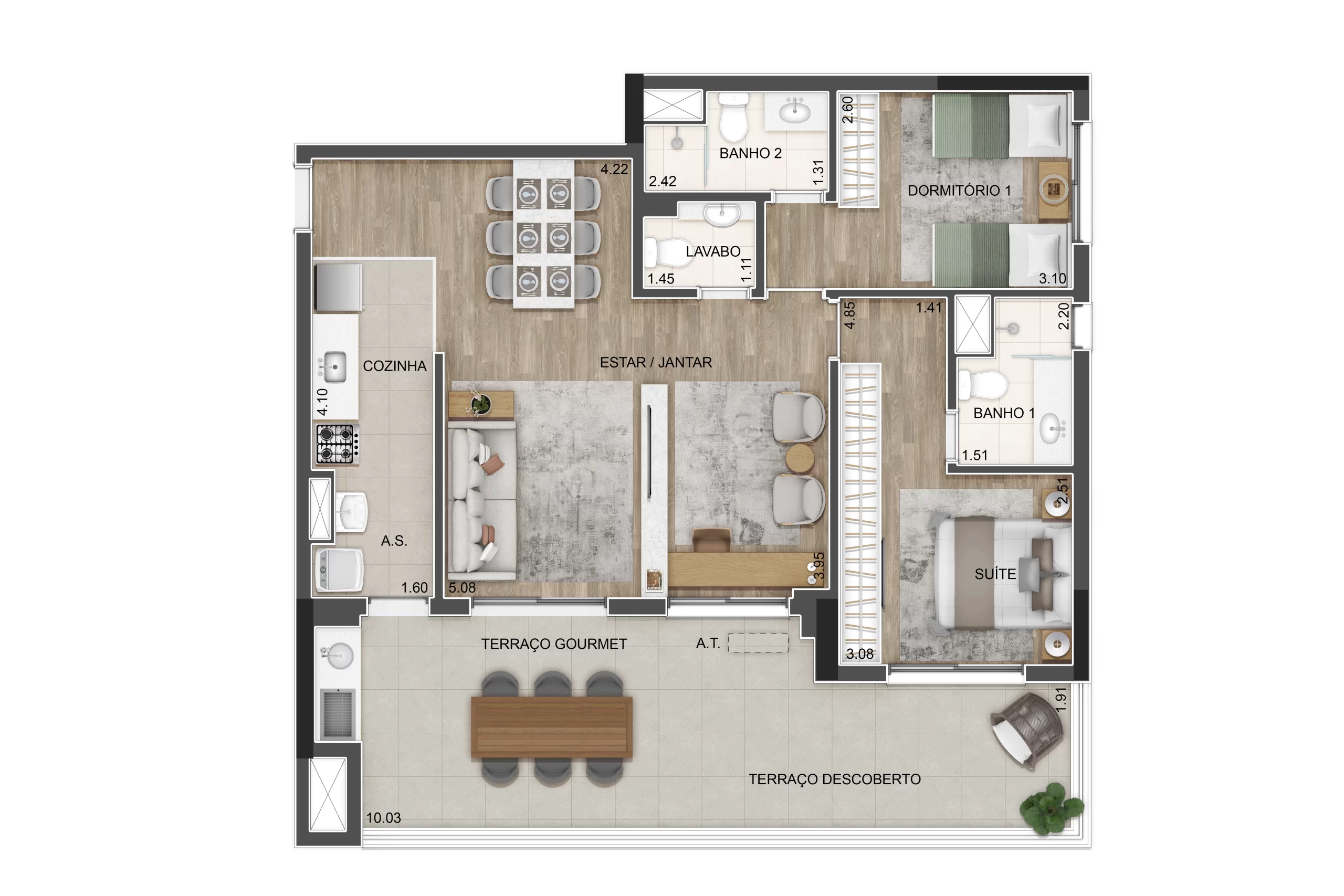 GARDEN 100M² SALA AMPLIADA