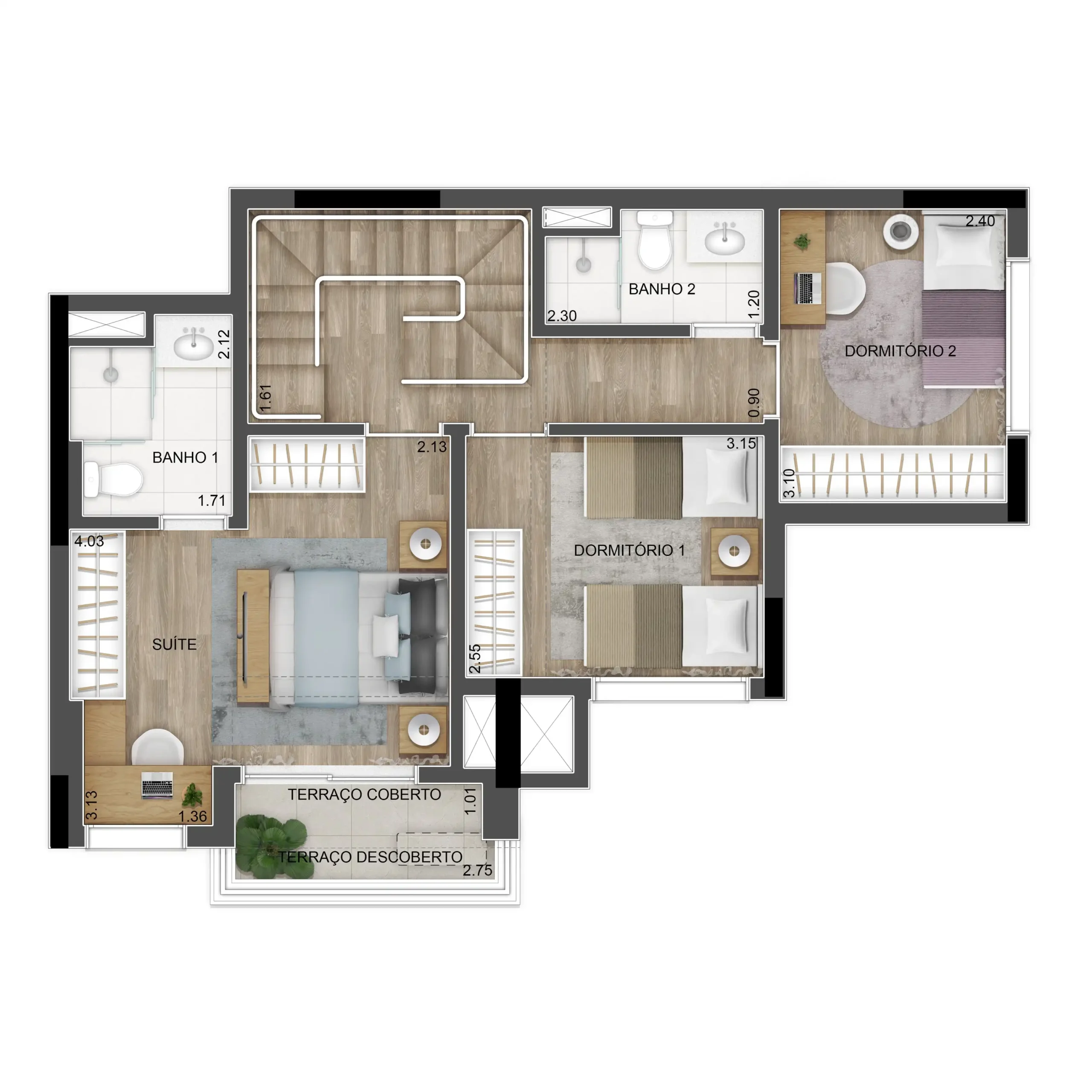 Apto 109m² Tipo F Duplex Inf.