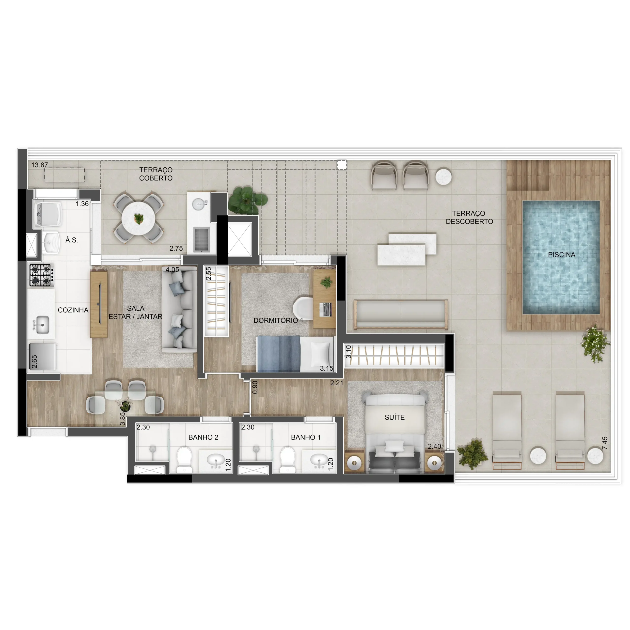 Apto 109m² Tipo K Garden