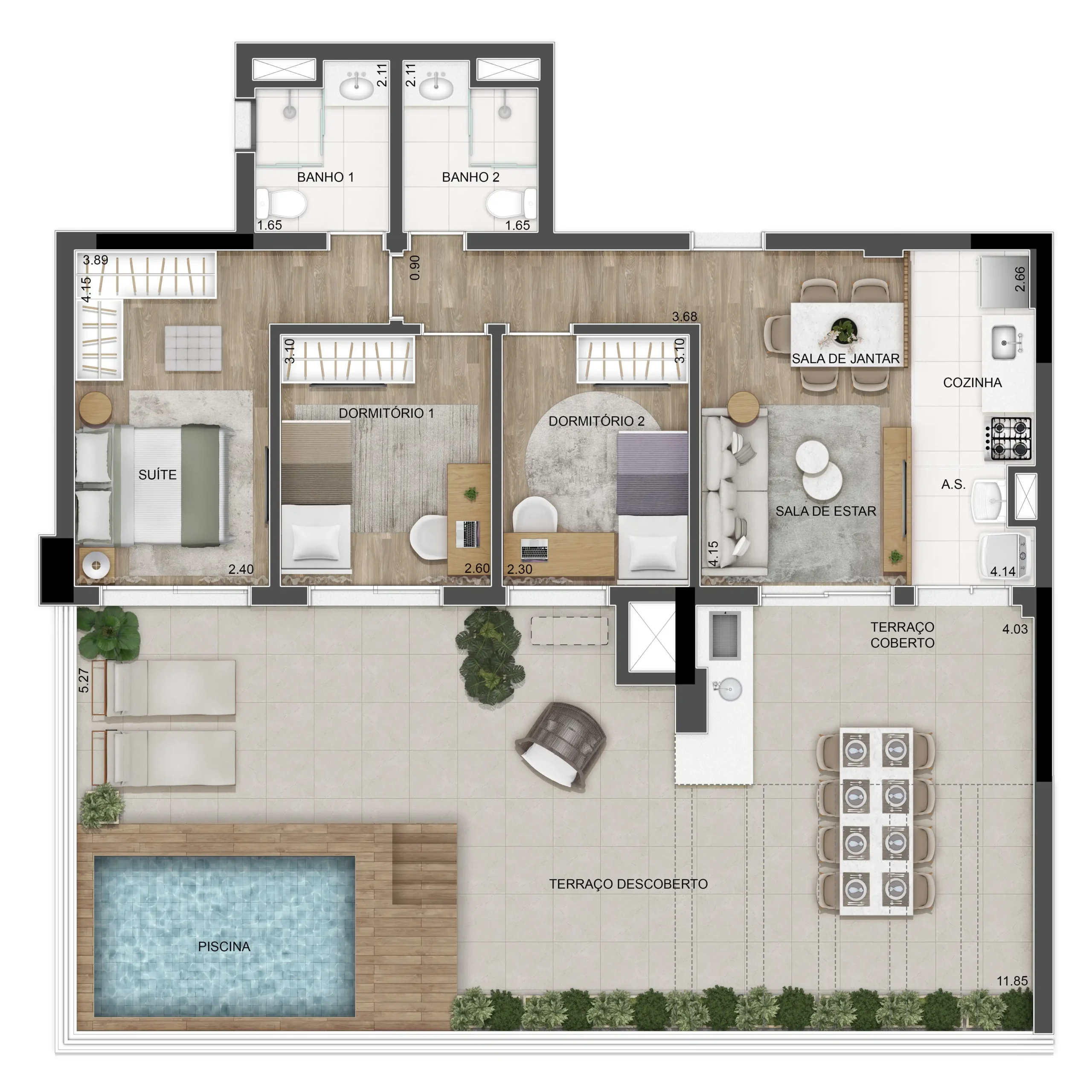 Apto 133m² Tipo G Garden