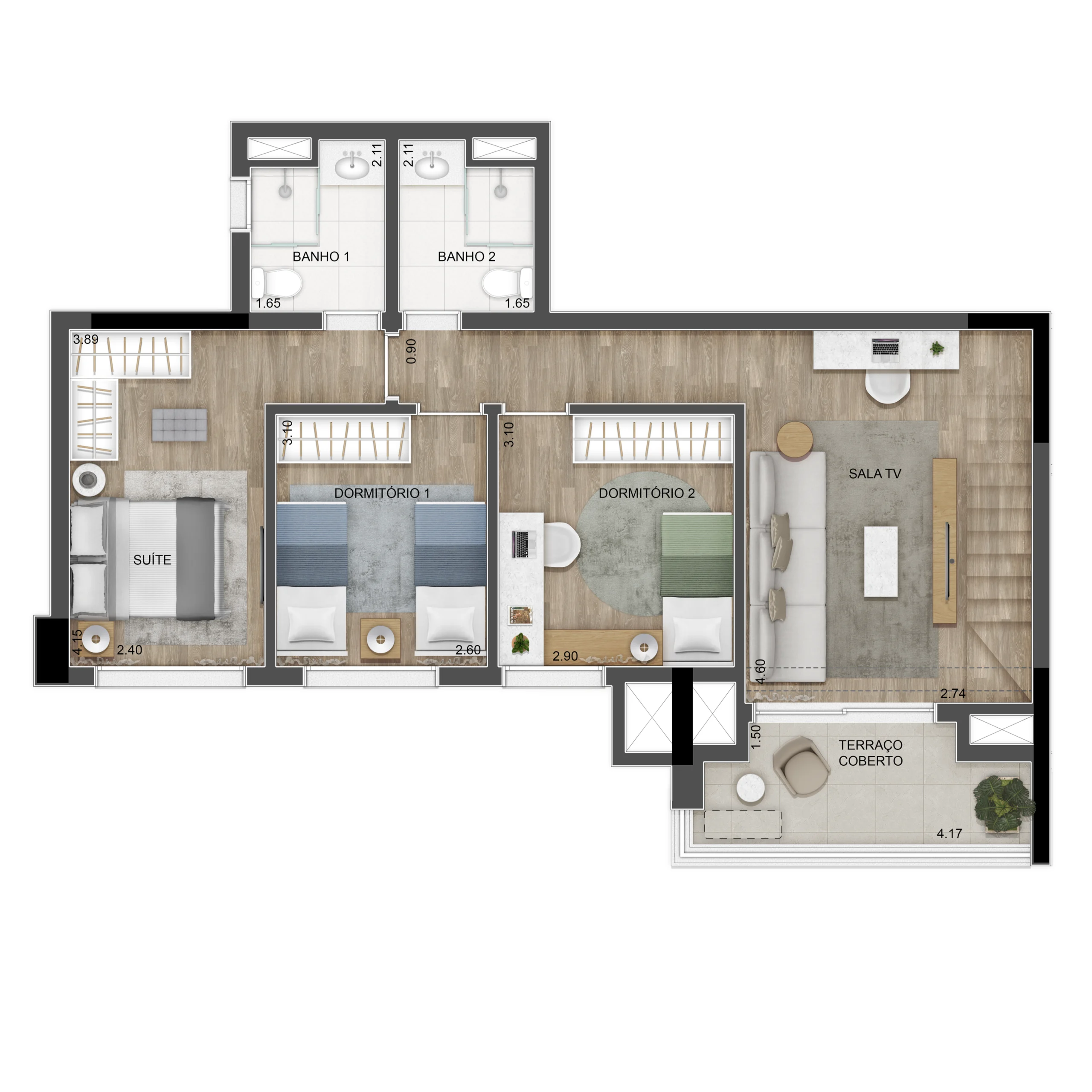 Apto 145m² Tipo D Duplex Inf.